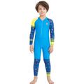 Girl's Color Clash One-piece Swimsuit, Stretchy Long Sleeve Surfing Suit, Kid's Swimwear For Summer Beach Vacation