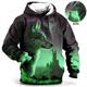 Halloween Wolf In The Desert Mens Graphic Hoodie Animal Prints Daily Classic Casual 3D Pullover Holiday Going Out Streetwear Hoodies Blue Brown Green Long Sleeve Hooded Black Cotton