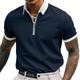 Men's Zip Polo Golf Shirt Casual Daily Lapel Quarter Zip Short Sleeve Fashion Solid Color Quarter Zip Summer Spring Black Wine Burgundy Dark Navy Sky Blue Dark Grey Zip Polo