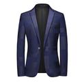 Men's Fashion Casual Classic Party Blazer Plus Size Regular Standard Fit Checkered Single Breasted One-button Black Burgundy Navy Blue 2024