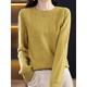 Women's Pullover Sweater Jumper Crew Neck Ribbed Knit Polyester Knitted Fall Winter Regular Outdoor Home Daily Fashion Streetwear Casual Long Sleeve Solid Color Cherry Red Shrimp Pink Avocado Green S