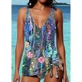 Women's Swimwear Tankini 2 Piece Normal Swimsuit 2 Piece Printing Floral Beach Wear Summer Bathing Suits