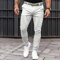 Men's Trousers Chinos Chino Pants Casual Pants Patchwork Front Pocket Plain Comfort Breathable Casual Daily Holiday Cotton Blend Fashion Basic Brown Light Grey