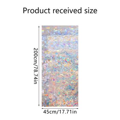 Rainbow Window Film Translucent Stained Glass Self Adhesive Film Static Cling Thermal Insulation Window Sticker for Home