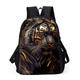 Men's Backpack 3D Print Commuter Backpack School Outdoor Daily Tiger Polyester Large Capacity Breathable Lightweight Zipper Print Yellow Red Blue