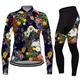 21Grams Women's Cycling Jersey with Tights Long Sleeve Mountain Bike MTB Road Bike Cycling Black Blue Purple Graphic Floral Botanical Bike Clothing Suit Thermal Warm 3D Pad Warm Breathable Quick Dry
