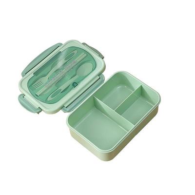 1000ML Lunch Box with Tableware for Office Workers, Square Divided Microwave Oven Bento Box, Leakproof Food Container, Back School Home Kitchen Supplies