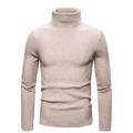 Men's Sweater Pullover Sweater Jumper Turtleneck Sweater Fall Sweater Ribbed Knit Knitted Plain Turtleneck Stylish Casual Daily Wear Vacation Clothing Apparel Spring Fall Wine Black M L XL