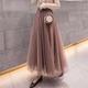 Women's Skirt A Line Swing Maxi High Waist Skirts Layered Solid Colored Street Daily Winter Polyester Elegant Fashion Light Pink Black White Pink