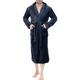 Men's Pajamas Robe Bathrobe Bath Gown 1 pcs Plain Stylish Casual Comfort Home Daily Bed Fleece Comfort Warm Hoodie Long Sleeve Pocket Fall Winter Black Dark Blue