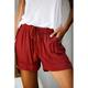 Women's Basic Essential Casual Shorts Wide Leg Baggy Pocket Short Daily Holiday Micro-elastic Simple Cotton Blend Lightweight Outdoor Mid Waist Light Blue Wine Red Pink ArmyGreen Orange Red