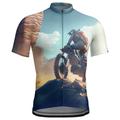 21Grams Men's Cycling Jersey Short Sleeve Bike Top with 3 Rear Pockets Mountain Bike MTB Road Bike Cycling Breathable Quick Dry Moisture Wicking Reflective Strips Blue Brown Dark Blue Graphic Sports