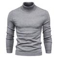 Men's Sweater Pullover Knit Turtleneck Vintage Style Soft Home Daily Clothing Apparel Fall Winter Green Blue S M L / Acrylic / Rib Fabrics / Long Sleeve / Hand wash / Unisex