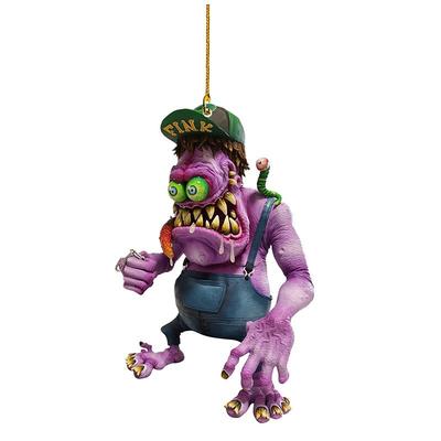 2PCS Cartoon Big Mouth Monster Car Pendant Acrylic Flat Doll Model Home Decor Rat Fink Crazy Mouse Driving Statue Halloween Car Accessories