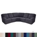 L Shape Sectional Couch Cover Recliner Sofa Covers Corner Sofa Stretch Reclining Slipcover Washable(4 Backrest Cover,4 Seat Cover,1 Coner Sofa Cover, 2 Armrest Cover)