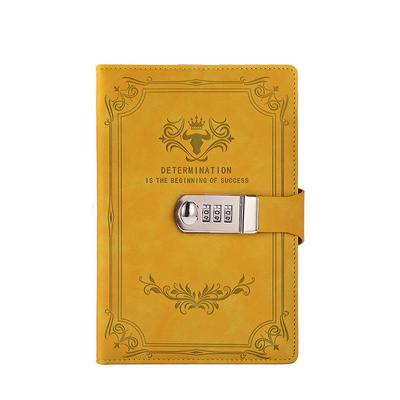 A5 200 Pages Retro Password Book with Lock Diary Thickened Creative Hand Ledger Student Notepad Stationery Notebook Binder