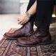 Men's Boots Combat Boots Plus Size Vintage Classic Casual Outdoor Daily Faux Leather Breathable Comfortable Slip Resistant Lace-up Brownish yellow Bark brown Coffee Winter