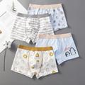 4Pieces of children's underwear boys boxer shorts 95% cotton 12 medium and large children's teenage boys student baby shorts