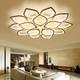 6/8/12/15 Heads LED Ceiling Light Lotus Design Ceiling Lamp Modern Artistic Metal Acrylic Style Stepless Dimming Bedroom Painted Finish Lights 110-240V ONLY DIMMABLE WITH REMOTE CONTROL Flower Design