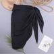 Women's Skirt Wrap Skirt Mini Skirts Solid Colored Vacation Beach Summer Polyester Cotton Linen Beach Wear Casual Black White
