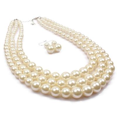 Women's necklace Chic Modern Party Pure Color Jewelry Sets / Imitation Pearl / White / Red / Purple / Fall