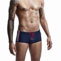 Men's Swimwear Swim Trunks Swim Briefs Drawstring Elastic Waist Plain Breathable Soft Outdoor Casual Daily Hawaiian Stylish White Red Micro-elastic