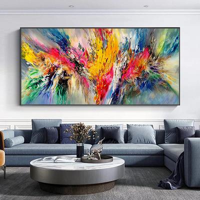 Mintura Handmade Oil Painting On Canvas Wall Art Decoration Modern Abstract Colorful Picture For Home Decor Rolled Frameless Unstretched Painting