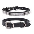 Dog Collar Adjustable / Retractable Rhinestone PU Leather Purple Red Blue Pink Black for Girl Dog