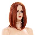 Short Red Wave Wig Women's Straight Hair Ginger Synthetic Wig Natural Look Synthetic Full Hair Suitable for Cosplay Part Halloween Daily Use