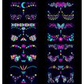 8 Sheets Glow In The Dark Tattoos for Adults, Blacklight UV Neon Glow Temporary Tattoos Makeup Butterfly Tattoos Stickers for Halloween Glow In The Dark Party Supplies