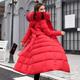 Women's Winter Coat Long Puffer Jacket Belted Hooded Parka Thermal Warm Heated Jacket with Poackets Fall Long Coat Windproof Rust Red caramel