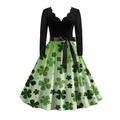 1950s Vintage Inspired Cocktail Dress Vintage Dress Dress A-Line Dress Tea Dress Flare Dress Audrey Hepburn Women's A-Line Saint Patrick's Day Homecoming Daily Wear Dress