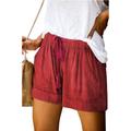 Women's Shorts Drawstring Pocket Plain Daily Regular Summer Green Black Pink Orange Red