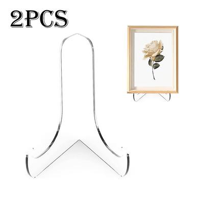 2PCS 60-Degree Angle Acrylic Plate Stand 3 Inch Clear Acrylic Display Easel Clear Tablet Holder for Displaying