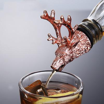 Wine Liquor Spirit Pourer Animal Head Stainless Steel Unique Bottle Stoppers Aerators Bar Tools