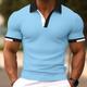 Men's Polo Shirt Sport Polo Casual Sports Ribbed Polo Collar Short Sleeve Fashion Basic Solid Color Classic Style Summer Regular Fit Black White Light Green Red Brown Light Blue Polo Shirt