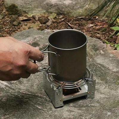 1pc Ultralight Folding Pocket Stove For Outdoor Camping And Survival - Portable Burner For Wood Burning