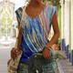 Women's Tank Top Graphic Abstract Casual Blue Purple Green Print Sleeveless Basic V Neck Regular Fit