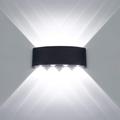 Outdoor Wall Lights 8W LED Aluminum Wall Lamp Sconce Indoor Up Down IP65 Waterproof White Black Modern for Patio Garden Stairs Bedroom Aisle Pathway Bathroom Light