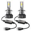 2PCs Car LED Headlamp Mini Car Headlight Bulb Hi/Lo Car Front Bulb Super Bright White Beam 6000K Car Modeling Fog Light Kit 12V 72W 10000LM