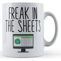 Excel Coffee Mug, Funny Gifts for Women Men Freak In The Sheets Mug Gifts for Boss CPA Friend Coworkers Accountant White Ceramic Office Mug 11.8 oz