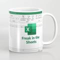 Excel Coffee Mug, Funny Gifts for Women Men Freak In The Sheets Mug Gifts for Boss CPA Friend Coworkers Accountant White Ceramic Office Mug 11.8 oz