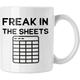 Excel Coffee Mug, Funny Gifts for Women Men Freak In The Sheets Mug Gifts for Boss CPA Friend Coworkers Accountant White Ceramic Office Mug 11.8 oz