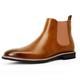 Men's Boots Dress Shoes Chelsea Boots Plus Size British Daily PU Height-increasing Shock Absorbing Wear Proof Booties / Ankle Boots Loafer Black Brown Summer Fall Winter