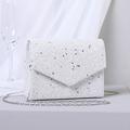 Women's Evening Bag Clutch Bags Polyester for Evening Bridal Wedding Party with Sequin Chain in Solid Color Black White Champagne