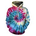 Tie-dye Print Hoodie 1980s Disco Hoodie Christmas Hoodie Cartoon Manga Anime Front Pocket Graphic Hoodie For Men's Women's Unisex Adults'