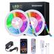 5M 10M 15M 20M LED Strip Lights RGB Waterproof Music Sync LED 2835 SMD Color Changing 24 Keys Remote Bluetooth Controller for Bedroom Home TV BackLight