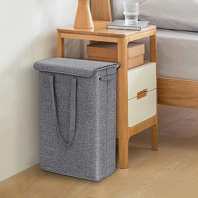 45L Thin Laundry Basket With Cover Narrow Hand Fine Hand Dirty Laundry Basket Bedroom Kindergarten Whole Basket Storage Bag