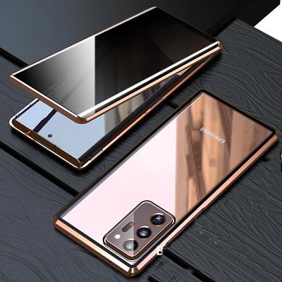 Phone Case For Samsung Galaxy S23 S22 S21 FE S21 Ultra Plus S20 Magnetic Adsorption Full Body Protective Anti peep Shockproof Transparent Privacy Tempered Glass