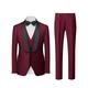 Dark Grey BlackBurgundy Black Men's Wedding Prom Tuxedos 3 Piece Shawl Collar Solid Color Slim Fit Single Breasted One-button 2024